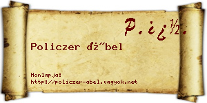 Policzer Ábel névjegykártya