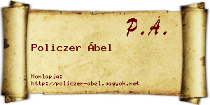 Policzer Ábel névjegykártya